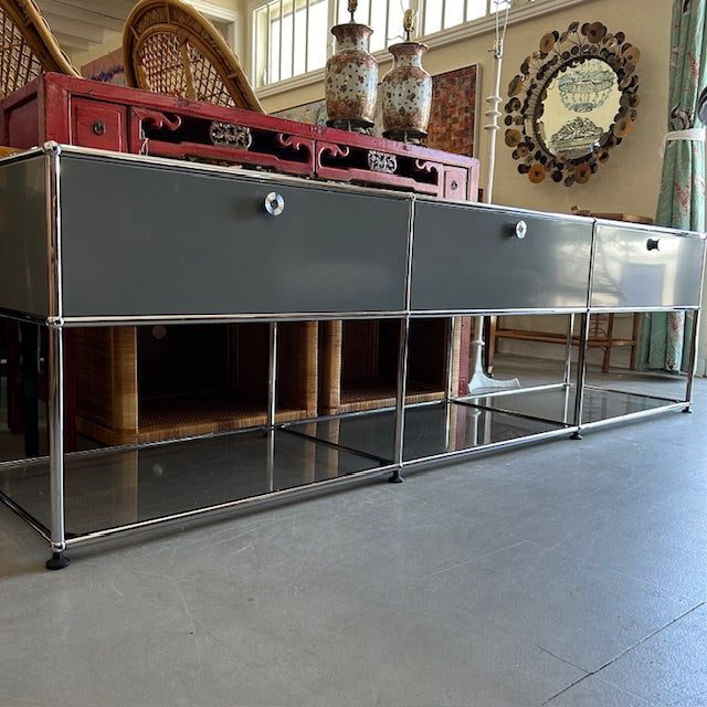 USM Haller storage display cabinet – eclectic patina
