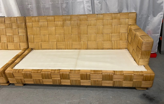 vintage block island style 2 piece sofa