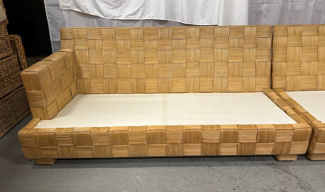 vintage block island style 2 piece sofa