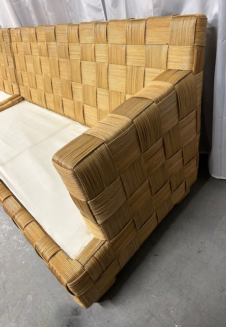 vintage block island style 2 piece sofa
