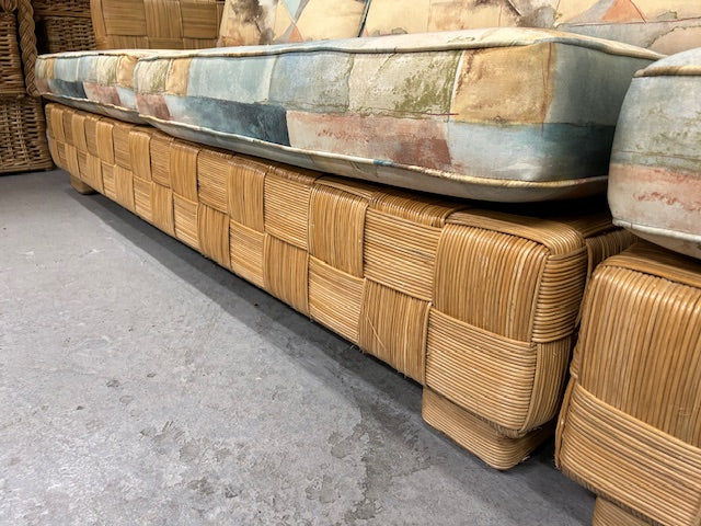 vintage block island style 2 piece sofa