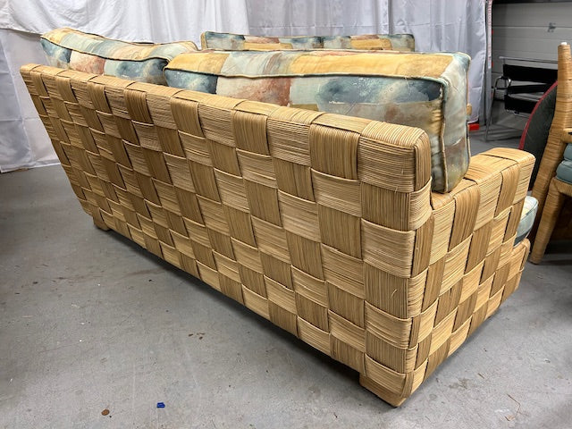 vintage block island style 2 piece sofa