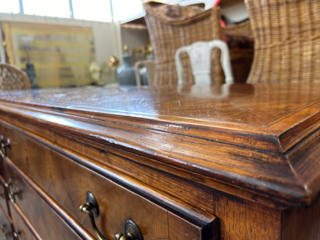 vintage pair of oyster veneer chests