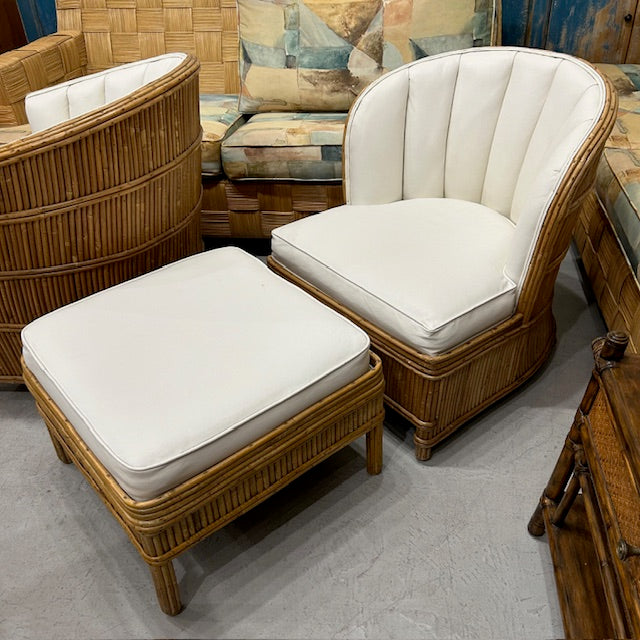 vintage split bamboo rattan set