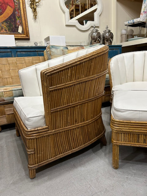 vintage split bamboo rattan set