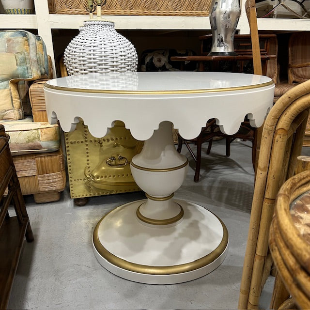 Dorothy Draper Kindel scalloped lamp table
