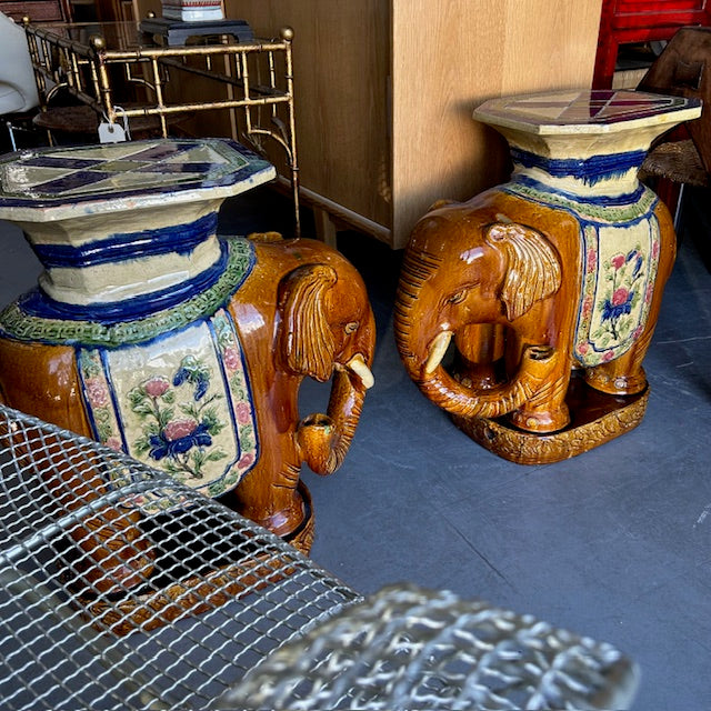 vintage elephant garden seats