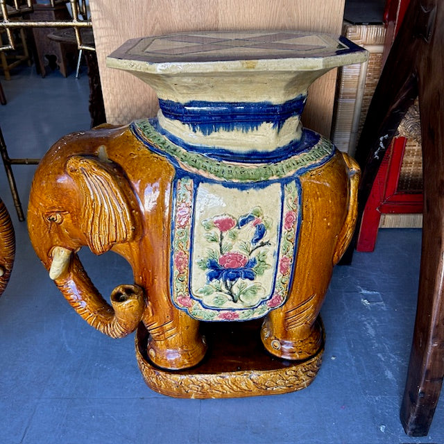 vintage pair of elephant garden seats