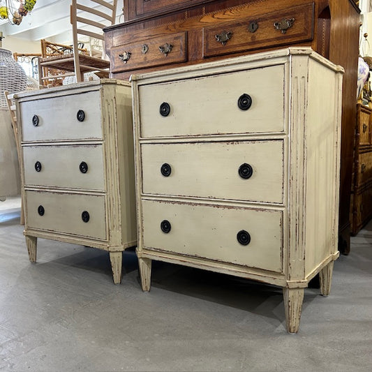pair Gustavian style chests Louis style