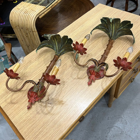 tole palm tree sconces