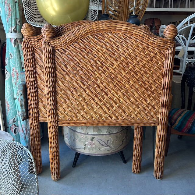 pair rattan wicker twin headboards