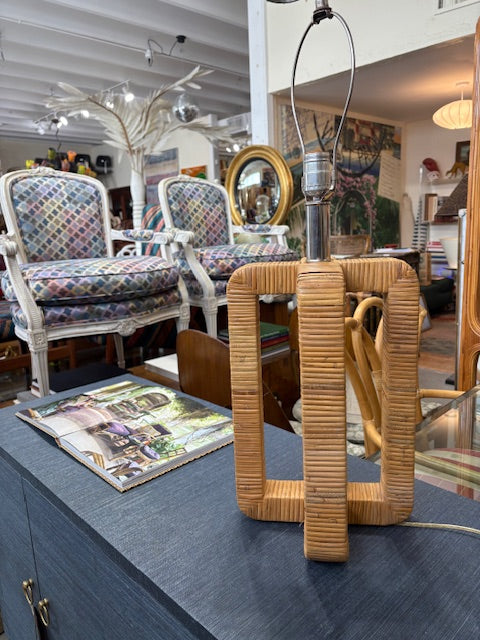 vintage Kovacs rattan cane lamp