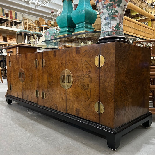 vintage burl cabinet credenza