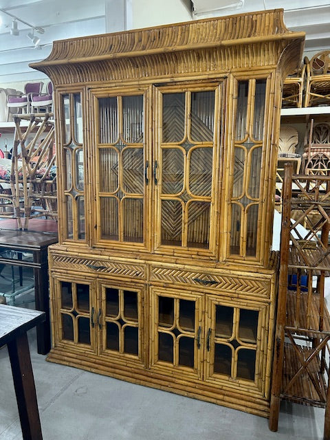 split rattan bamboo pagoda cabinet