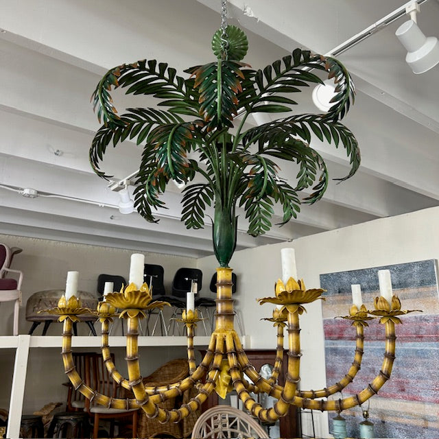 metal palm tree chandelier