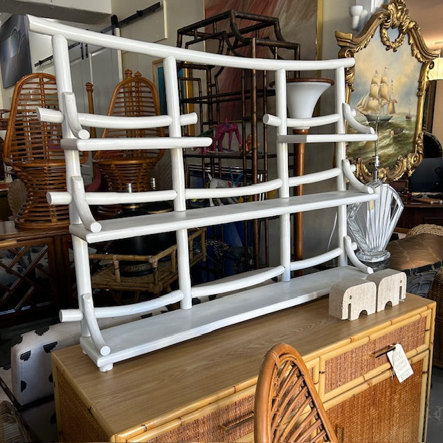 vintage rattan pagoda shelves