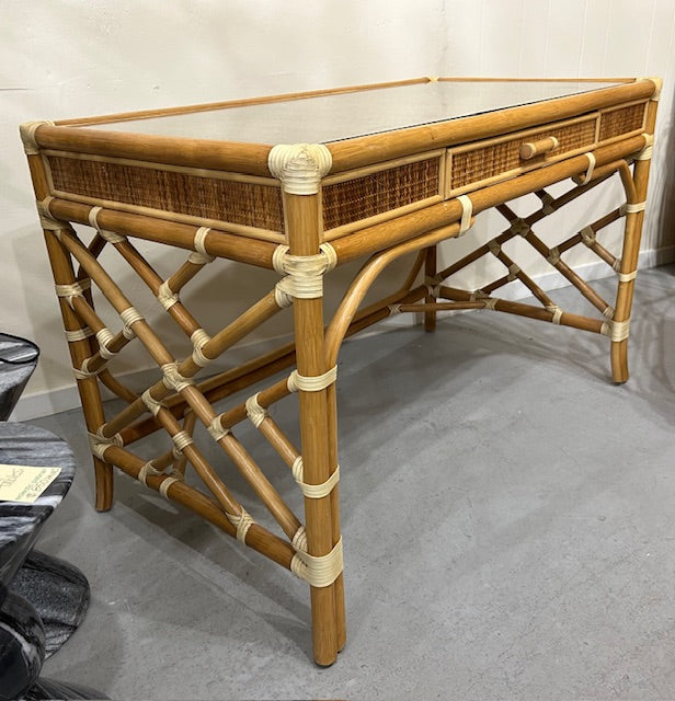 rattan chippendale writing desk