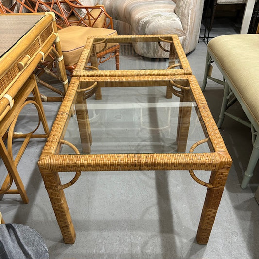 cane rattan wrapped tables