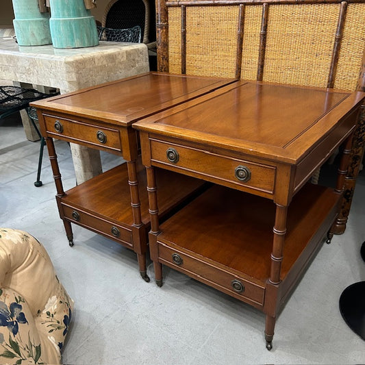 faux bamboo Hekman tables