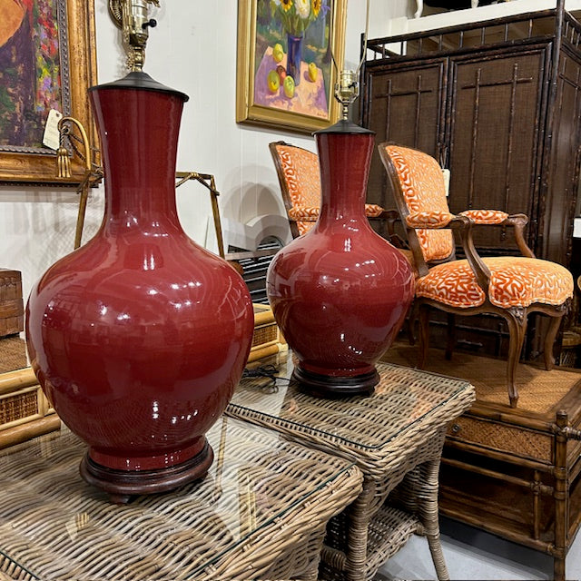 ox blood Asian lamps