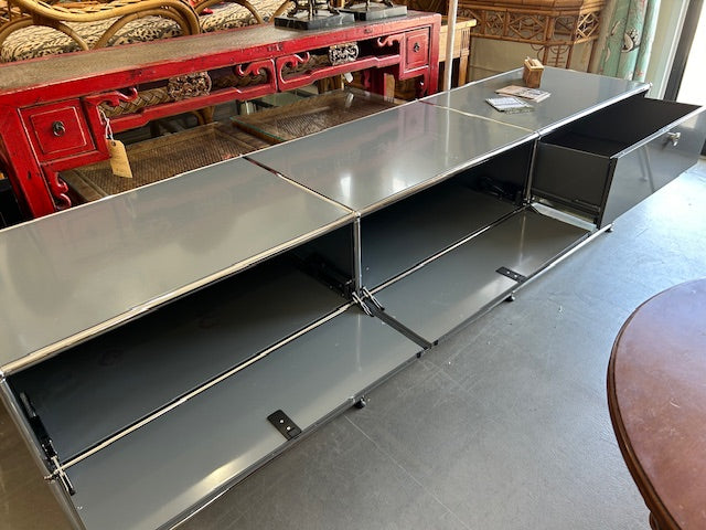 USM Haller storage display cabinet – eclectic patina