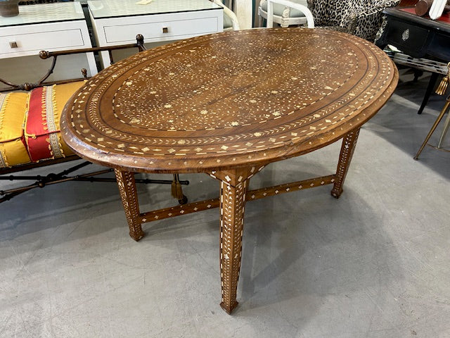 inlaid table desk oval 