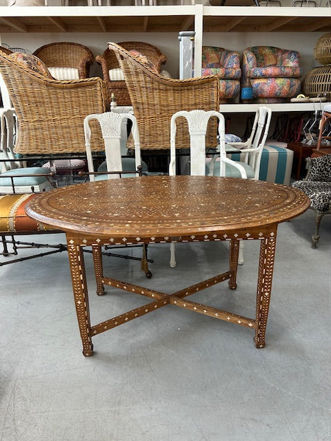 oval inlaid table / desk