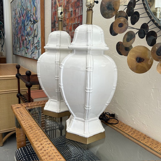 vintage faux bamboo lamps