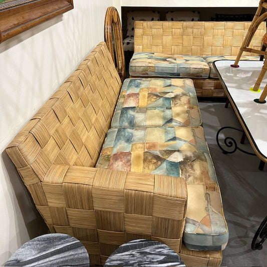 vintage block island style 2 piece sofa