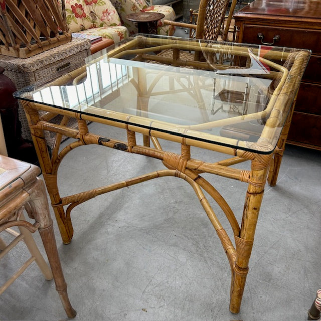 vintage rattan game table