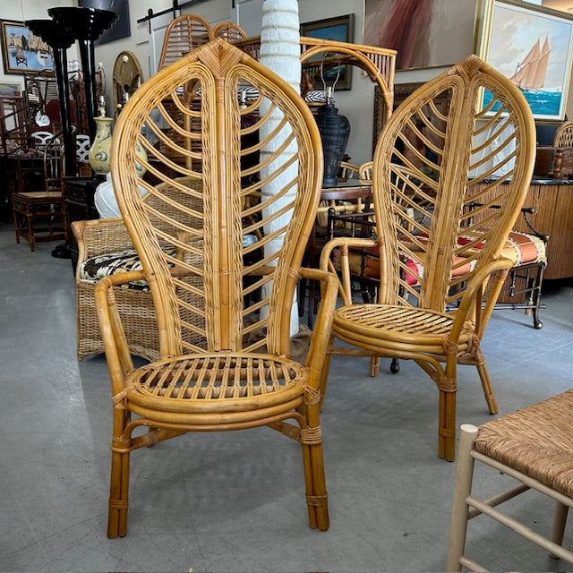 rattan tropical leaf armchairs