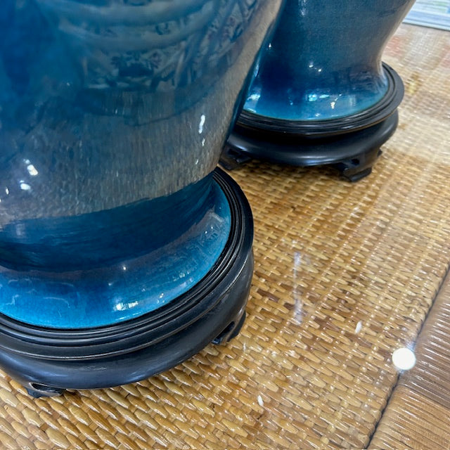 vintage ginger jar crackle glazed lamps