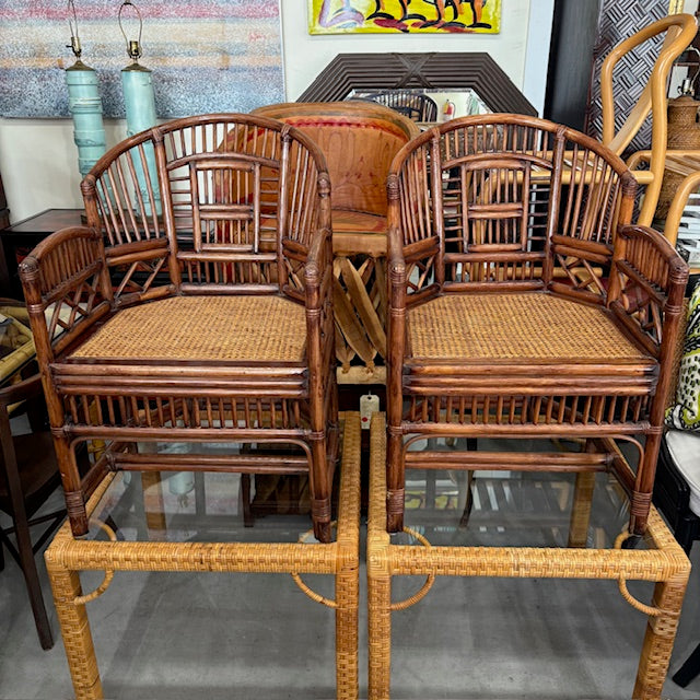 vintage rattan Brighton chairs
